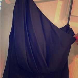 Black one shoulder cocktail dress